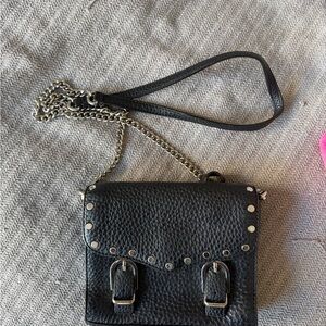 Rebecca Minkoff Black Leather Studded Shoulder Bag